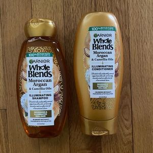 Garnier Whole Blends Moroccan Argan Shampoo /Conditioner Set 12.5oz Each New